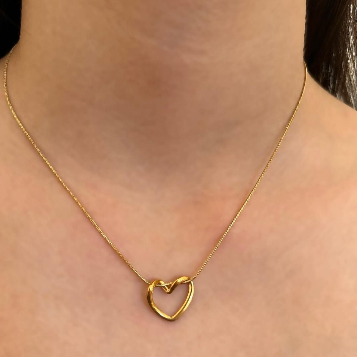 Golden Heart Pendant Necklace