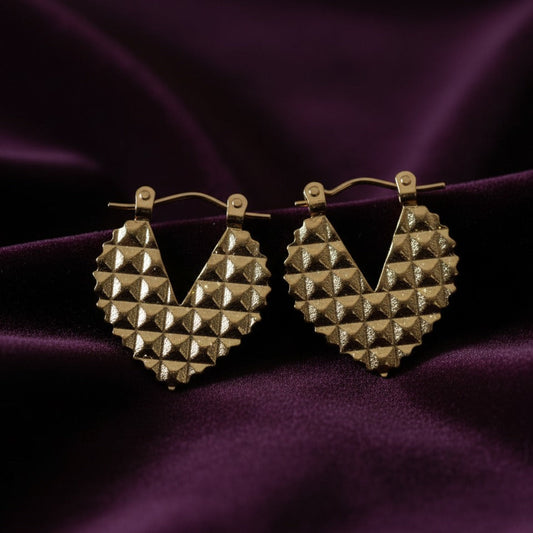 Golden Prism Heart Earrings