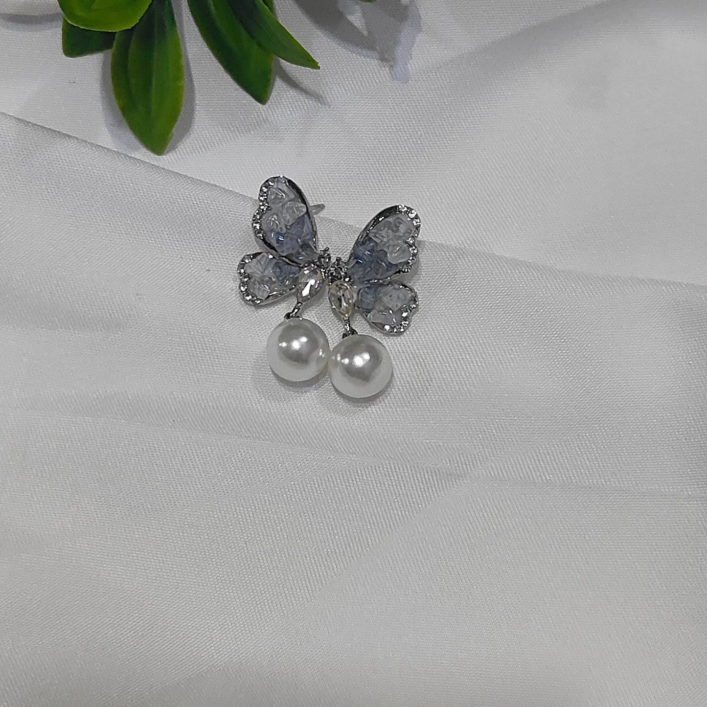 Pearl Whisper Butterfly Earrings