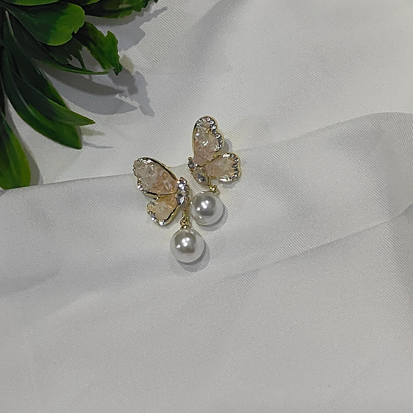 Golden Whisper Butterfly Earrings
