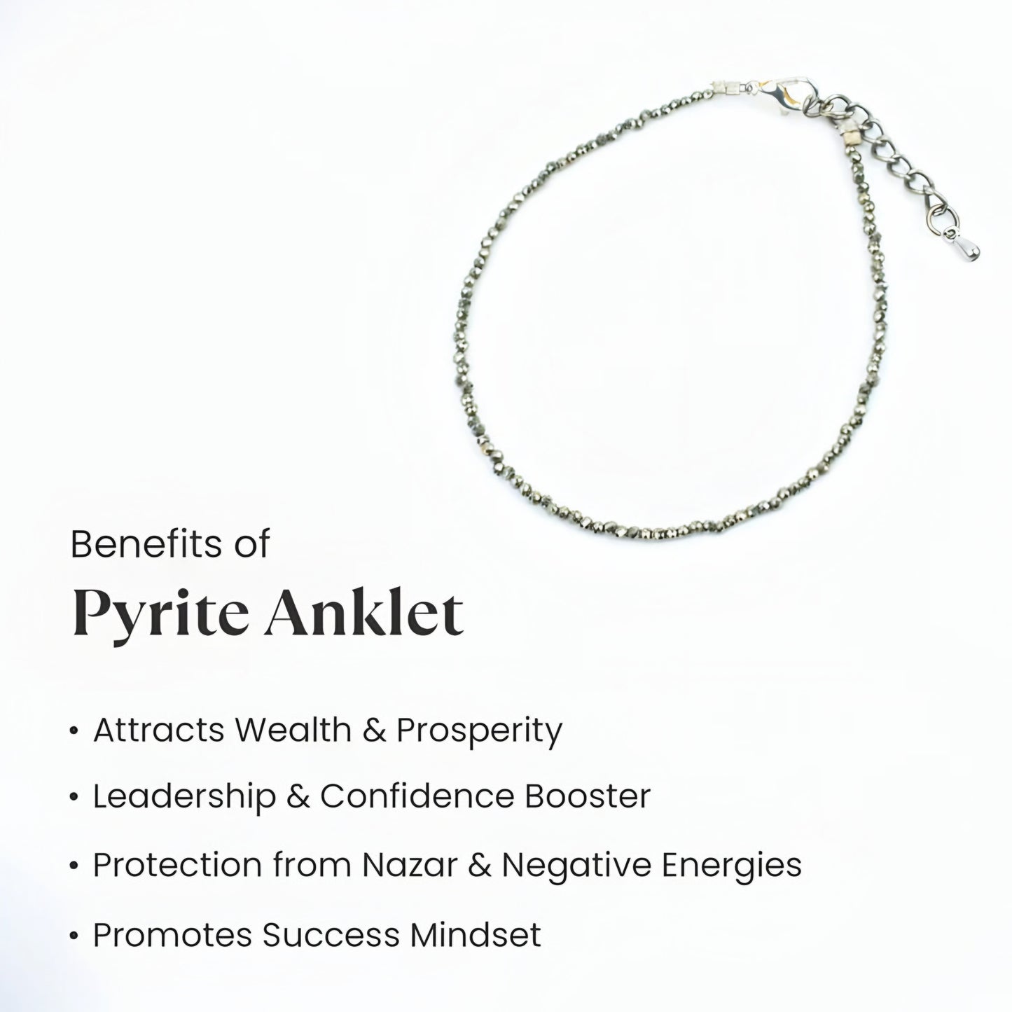 This pair of anklets is meant to boost your style and energy. They are made to bring you luck, safety, and confidence.